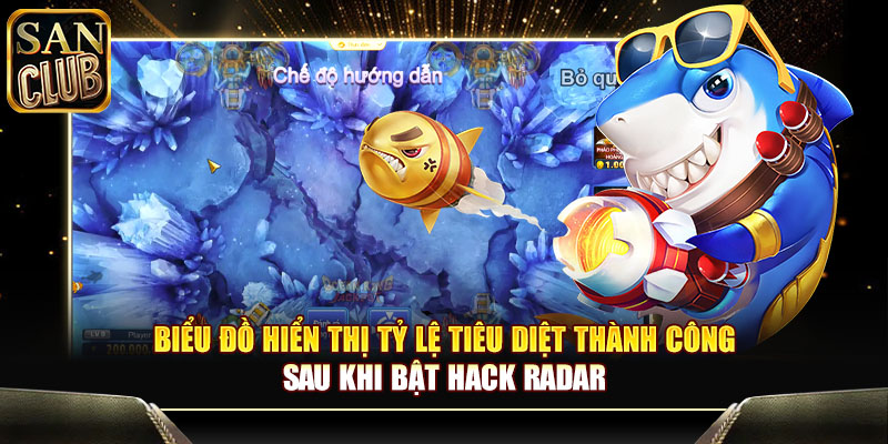 Biểu đồ hiển thị tỷ lệ tiêu diệt thành công sau khi bật hack radar
