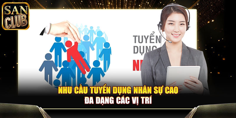 Nhu cầu tuyển dụng Sanclub nhân sự cao, đa dạng các vị trí